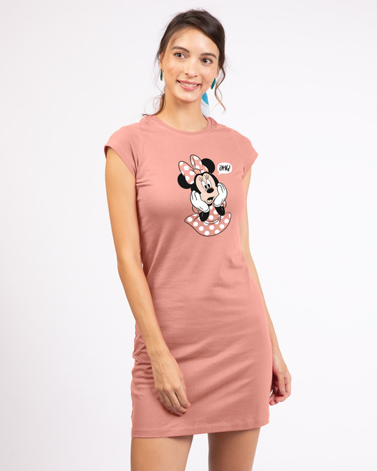 Shop Minnie Says Omg Cap Sleeve T-Shirt Dress-Front