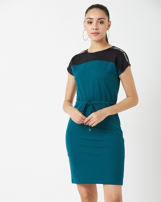 Shop Women's Multicolor Color Block Comfort Fit Dress-Front