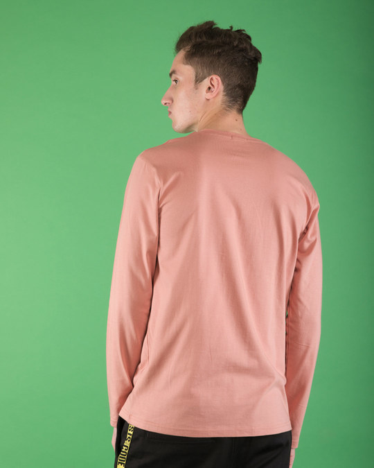 Buy Misty Pink Plain Full Sleeve T-Shirt For Men Online