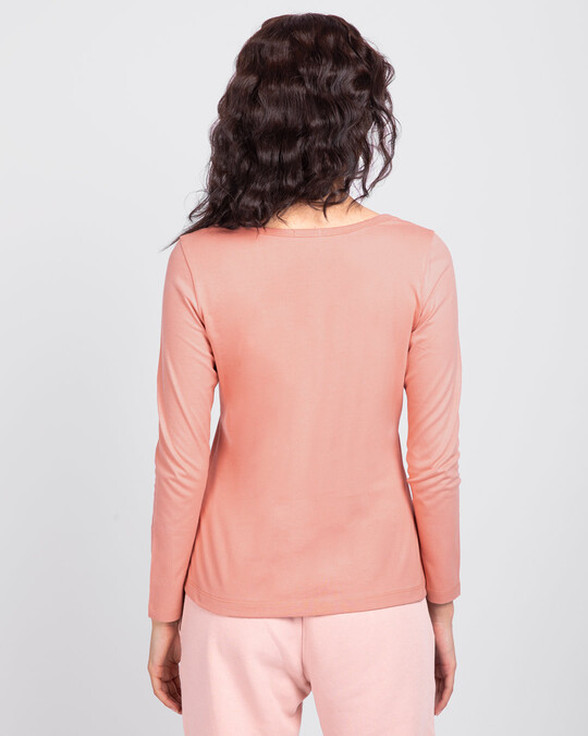 Shop Misty Pink Scoop Neck Full Sleeve T-Shirt-Design