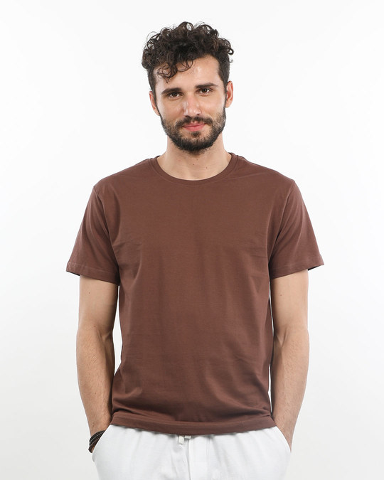 Mocha Brown T-Shirt - Plain Mens T-Shirts@Best Price India - Bewakoof.com