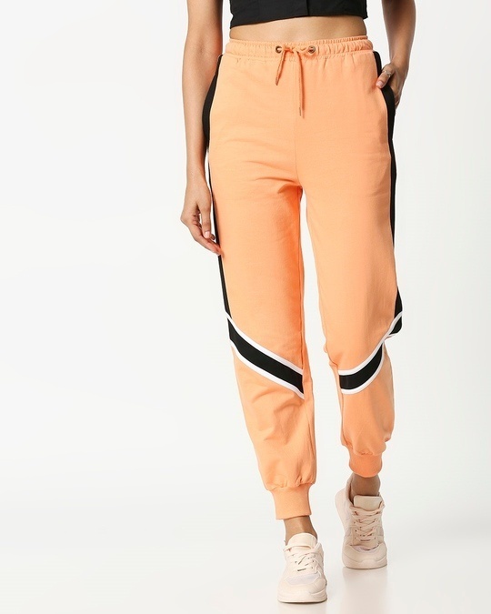 Buy Orange Rush Side Panel Joggers for Women Multicolor Online at Bewakoof