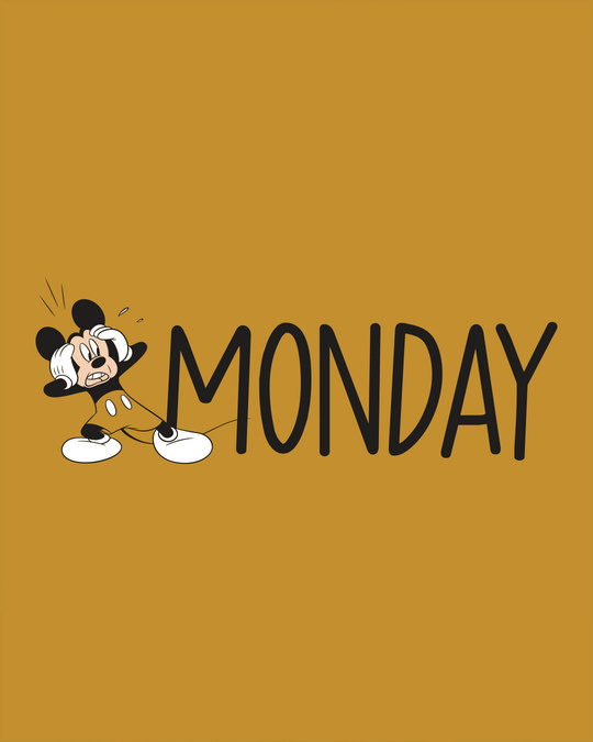 Shop Monday Mickey Round Neck 3/4th Sleeve T-Shirt (DL)-Full