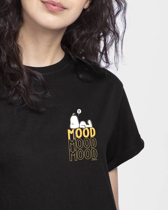 Shop Mood ZZZ Boyfriend T-Shirt (PNTL) Black-Front