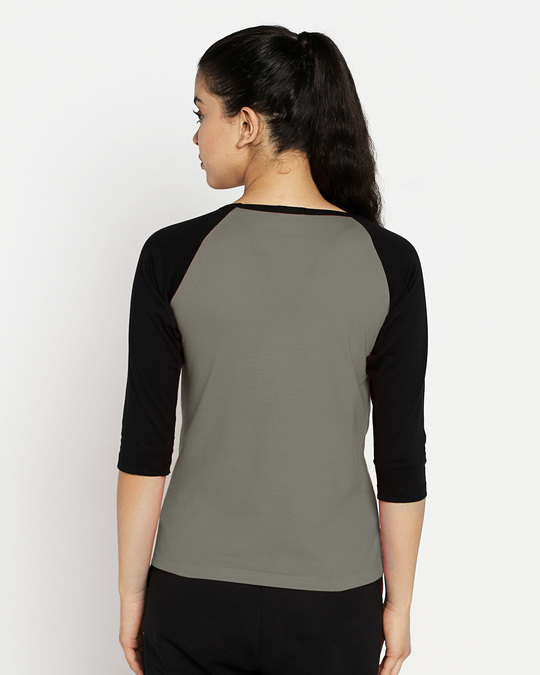 Buy Moss Green-Black 3/4th Sleeve Raglan T-Shirt for Women Multicolor Online at Bewakoof