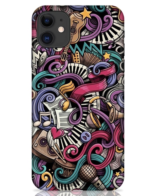 Shop Music Printed Designer Hard Cover for iPhone 11 (Impact Resistant, Matte Finish)-Front