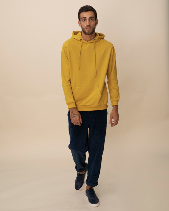 mustard hoodie men's