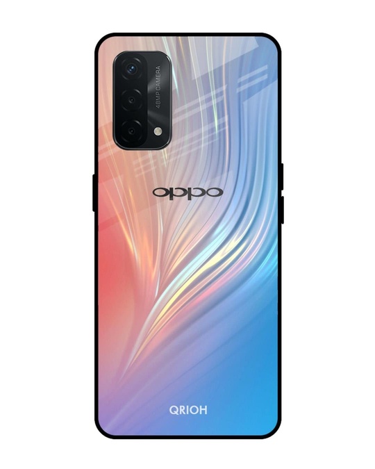 Shop Mystic Aurora Printed Premium Glass Cover for Oppo A74 (Shock Proof, Lightweight)-Front