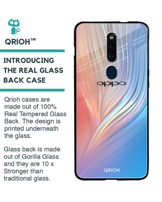 Shop Mystic Aurora Printed Premium Glass Cover for Oppo F11 Pro (Shock Proof, Lightweight)-Back