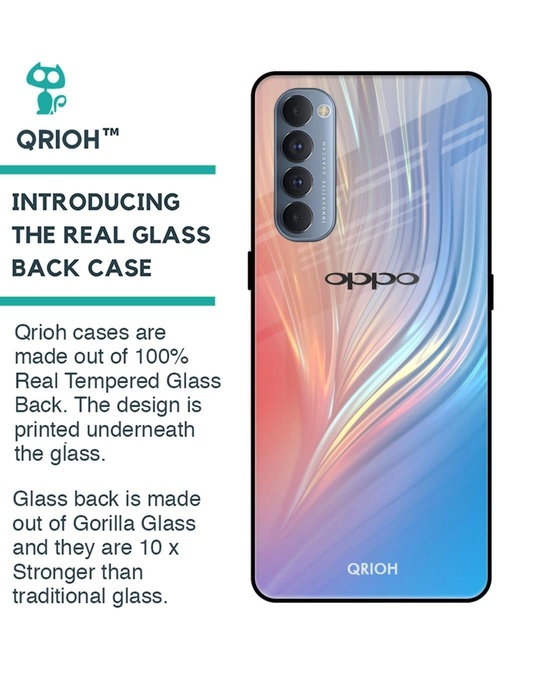Shop Mystic Aurora Printed Premium Glass Cover for Oppo Reno 4 Pro (Shock Proof, Lightweight)-Back
