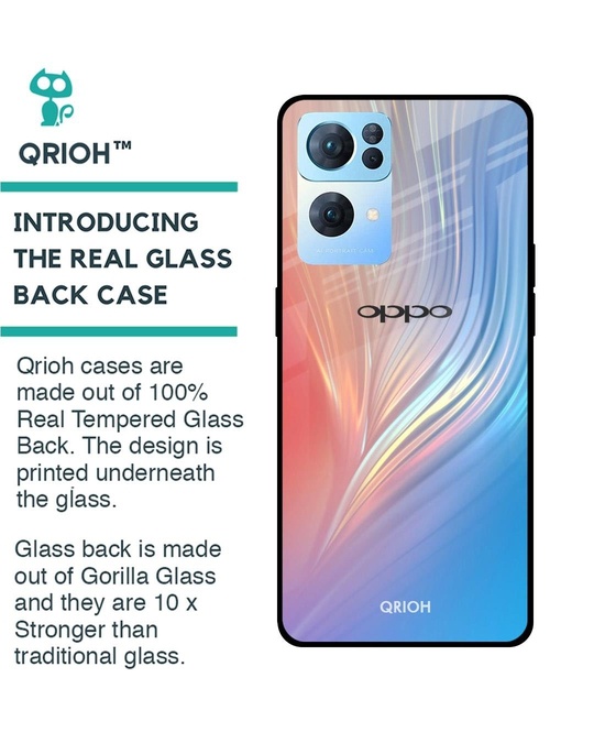 Shop Mystic Aurora Printed Premium Glass Cover for Oppo Reno 7 Pro 5G (Shock Proof, Lightweight)-Back