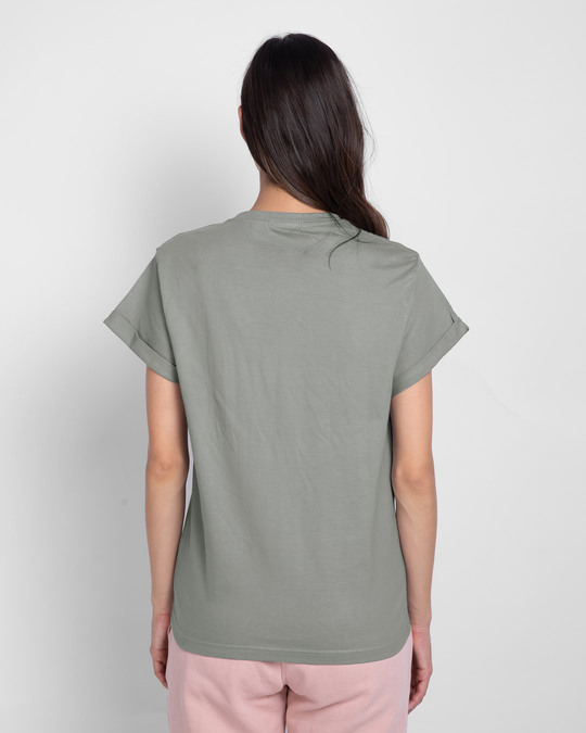 Shop Namaste Line Boyfriend T-Shirt Meteor Grey-Back