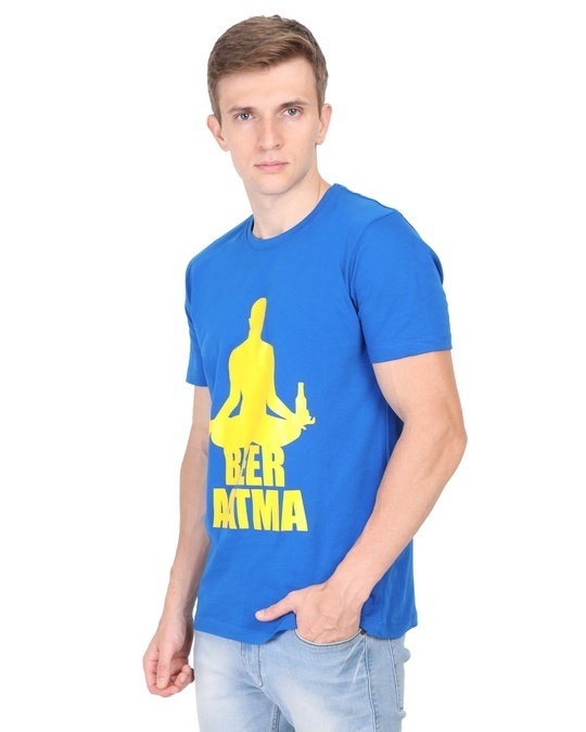 Shop Unisex Blue Beer Atma Cotton T-shirt-Full
