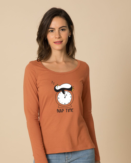 Shop Nap Penguin Scoop Neck Full Sleeve T-Shirt-Front