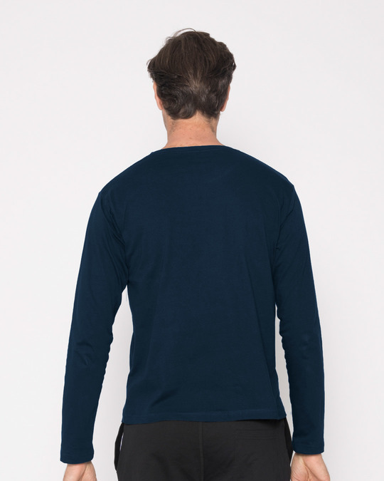 Navy Blue Plain Long/Full Sleeve TShirts for Men Online at