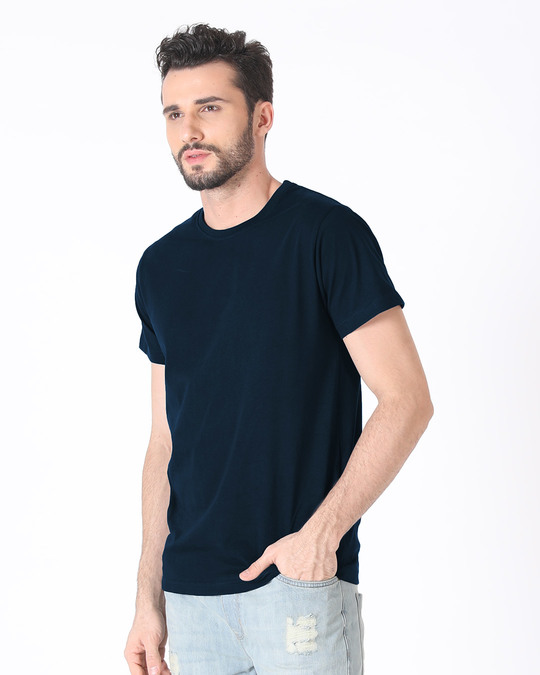 Navy Blue Plain T-Shirts for Men Online at Bewakoof.com