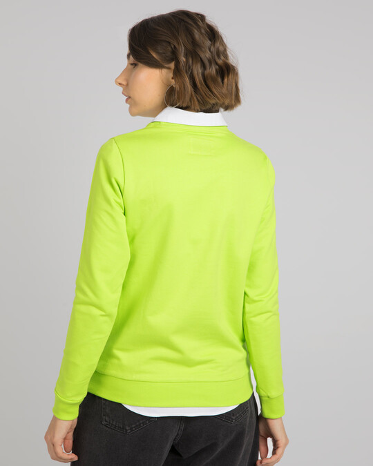 Buy Neon Green Plain Full Sleeve Sweater For Women Online Buy Neon Green Plain Full Sleeve Sweater For Women Online