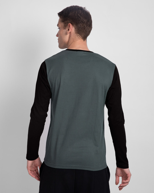 Shop Nimbus Grey & Jet Black 90's Vibe Panel T-Shirt-Design