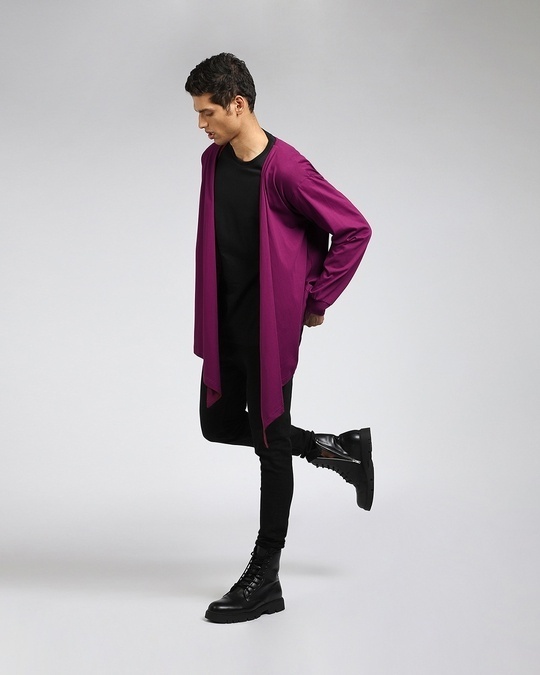 Shop Men's Purple Not So Wine Front Drape Knit Shirt-Full