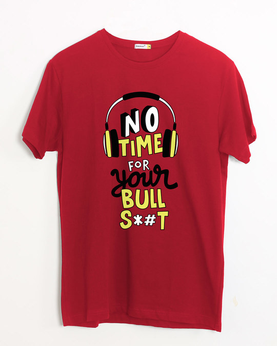 Buy No Time Red Printed Half Sleeve TShirt For Men Online India