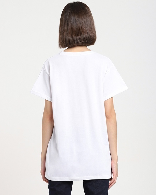 Shop Women's White Nope Lazy Boyfriend T-shirt-Design