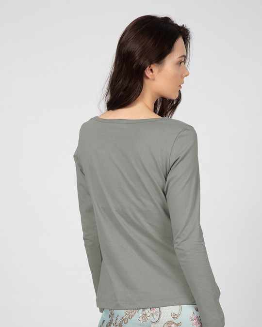 Shop Not Interested Scoop Neck Full Sleeve T-Shirt (DL)-Back