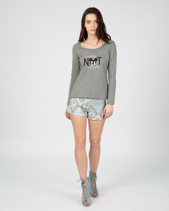 Shop Not Interested Scoop Neck Full Sleeve T-Shirt (DL)-Design