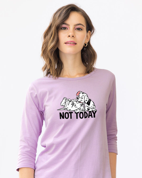 Shop Not Today Dalmations Round Neck 3/4th Sleeve T-Shirt (DL)-Front