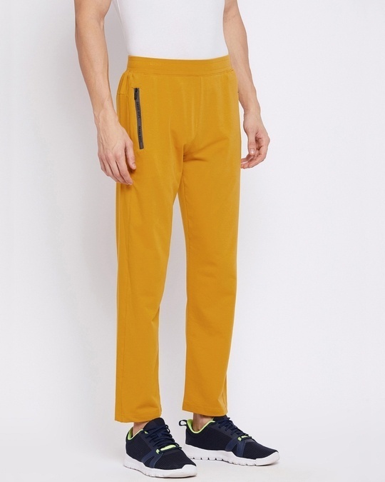 Buy Okane Men's Yellow Athleisure Regular Fit Track Pant for Men Yellow ...
