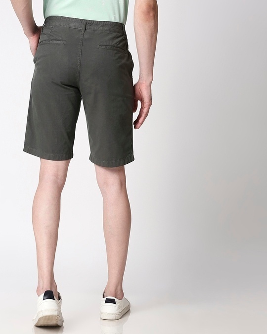 Shop Olive Green Men's Shorts-Full
