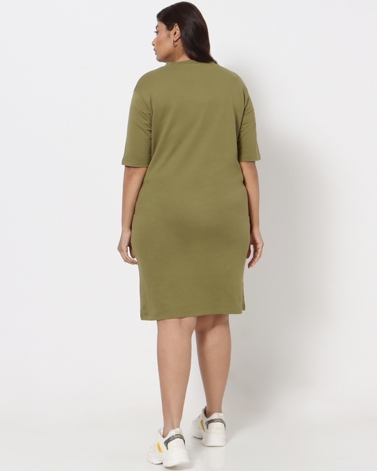 Shop Olive Plus Size Elbow Sleeve Pocket Dress-Design