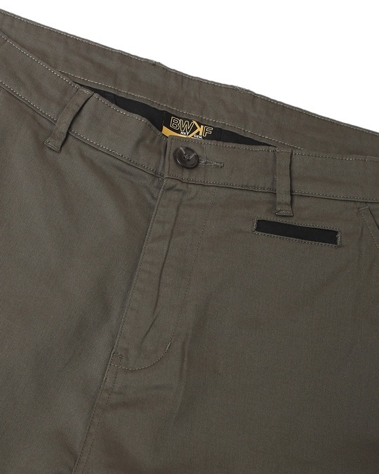 Shop Olive Solid Two Color Chinos