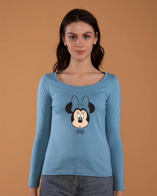 Shop Omg Minnie Scoop Neck Full Sleeve T-Shirt (DL)-Front