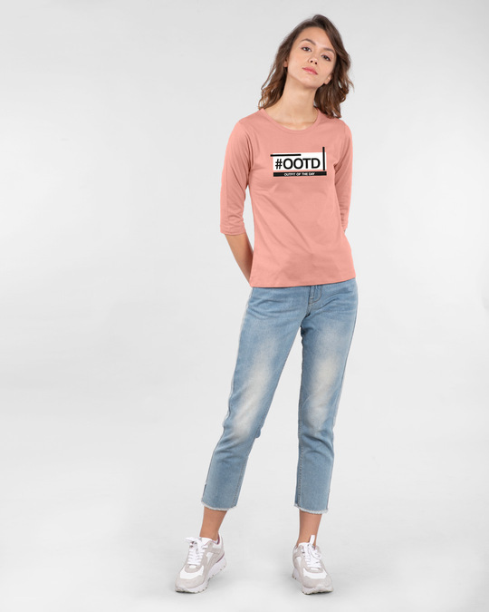 Shop OOTD 3/4th Sleeve Slim Fit T-Shirt-Full