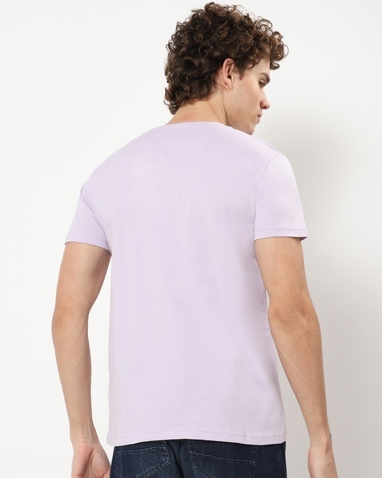Shop Men's Purple Henley T-shirt-Full