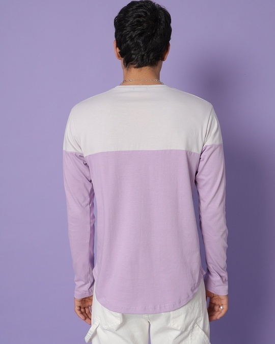 Shop Men's Feel Good Lilac Colorblock Full Sleeve T-shirt-Design
