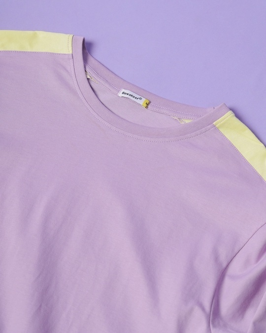 Shop Men's Feel Good Lilac Colorblock Full Sleeve T-shirt