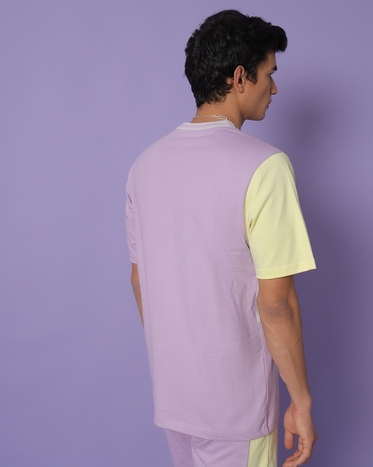 Shop Men's Feel Good Lilac Colorblock Half Sleeve T-shirt-Design