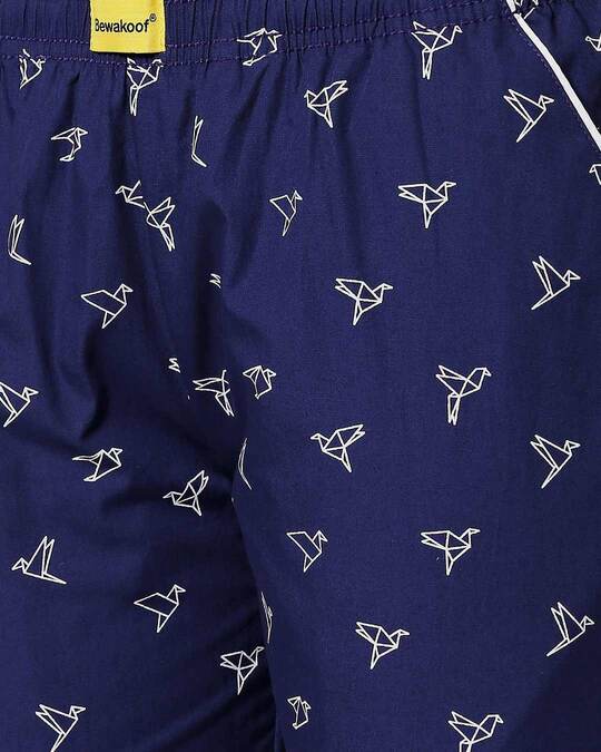 Shop Women's Blue All Over Bird Printed Pyjamas