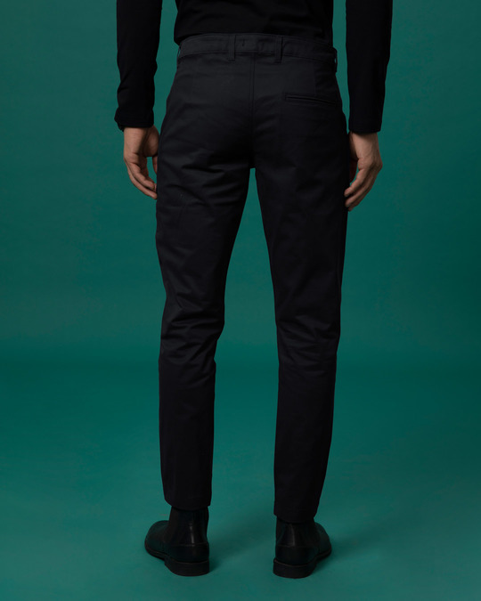 Shop Outer Black Slim Fit Cotton Chino Pants-Design
