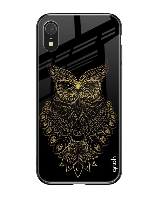 Shop Owl Printed Premium Glass Cover for iPhone XR (Shock Proof, Lightweight)-Front