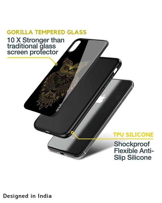 Shop Owl Printed Premium Glass Cover for iPhone XR (Shock Proof, Lightweight)-Design