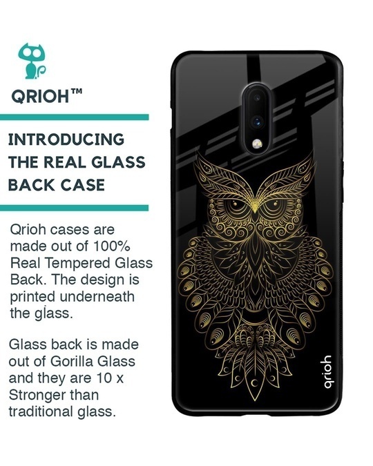 Shop Owl Printed Premium Glass Cover for OnePlus 7 (Shock Proof, Lightweight)-Back