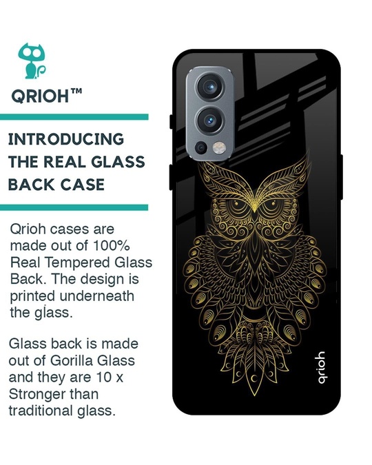 Shop Owl Printed Premium Glass Cover for OnePlus Nord 2 (Shock Proof, Lightweight)-Back