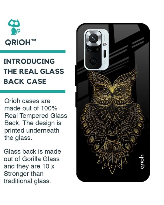 Shop Owl Printed Premium Glass Cover for Xiaomi Redmi Note 10 Pro Max (Shock Proof, Lightweight)-Back