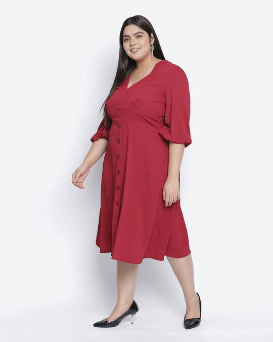 Shop Women's Red Regular Fit Dress-Full