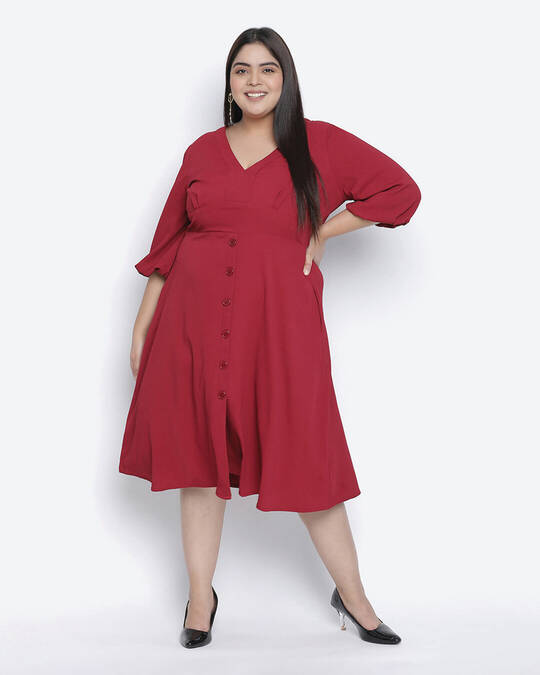 Shop Women's Red Regular Fit Dress