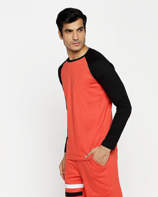 Shop Smoke Red Full Sleeve Raglan T-Shirt-Design