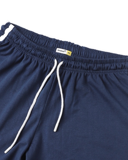 Shop Women's Pageant Blue Plus Size Highwaist Contrast Shorts