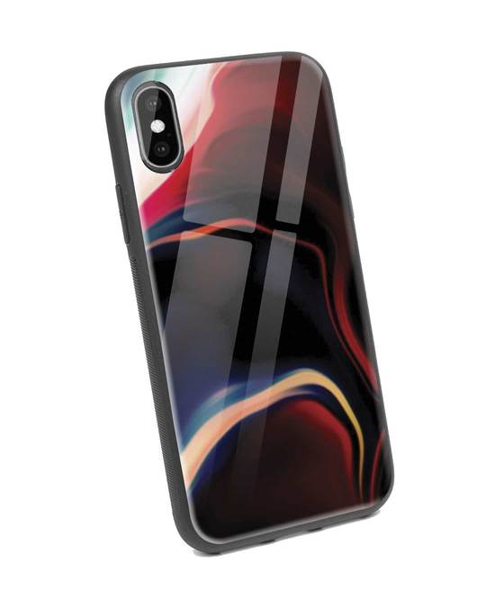 Shop Paint Swirls iPhone X Glass Mobile Cover-Back